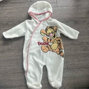 Disney Tigger White Hooded Footie 6-9 month
